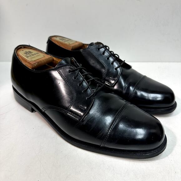 VERY GOOD Rancourt & Co. x Cole Haan Cap Toe Derby Black Calf Made Maine USA 10 - Picture 1 of 12